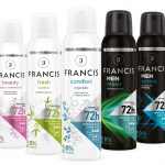 Linha de desodorantes antitranspirantes Francis Flora